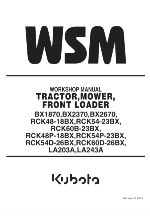 kubota service manuals pdf free download