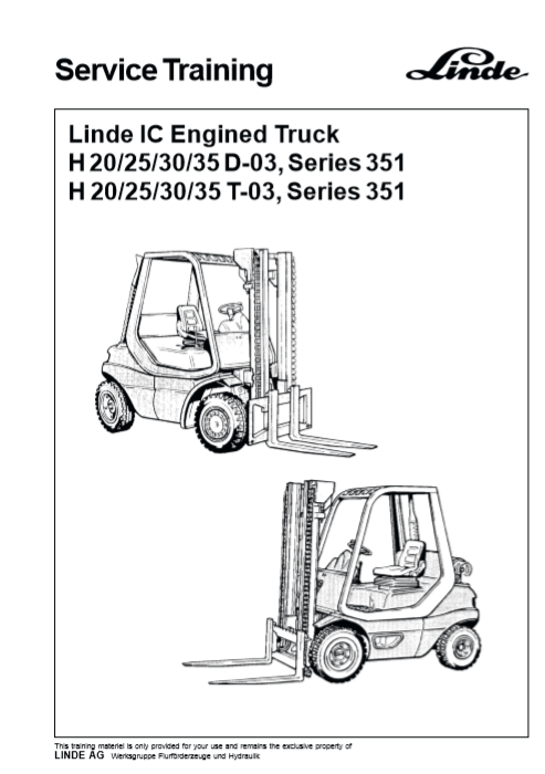 Linde H20, Linde H25, Linde H30, Linde H35 Service Training Manual - Image 2