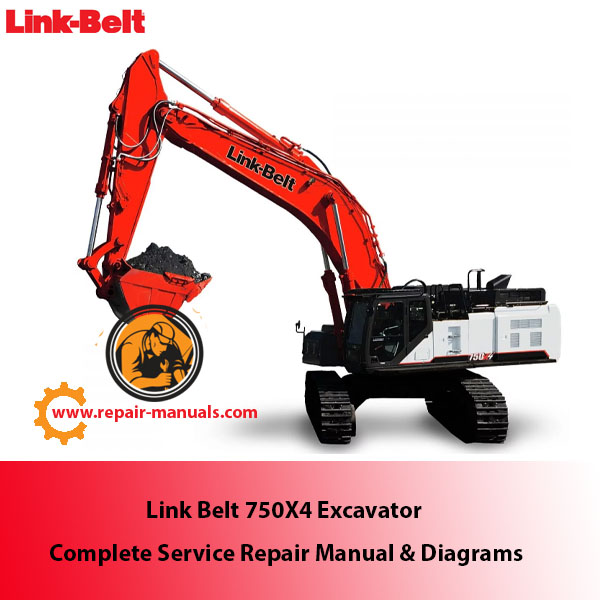 Link Belt 750X4 Excavator service manual featuring repair instructions and detailed diagrams for maintenance and troubleshooting