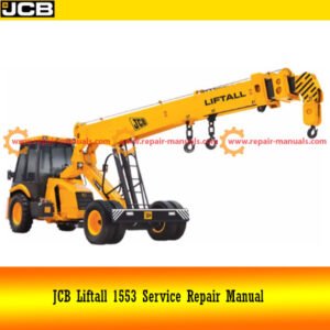 JCB Liftall 1553 Service Repair Manual, showcasing the title with technical graphics and repair information
