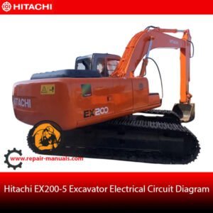 Electrical circuit diagrams for the Hitachi EX200-5 excavator, detailing wiring and connections for maintenance and repair