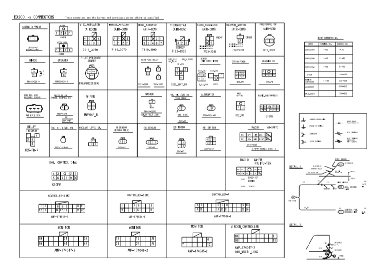 this is the electrical circuit diagrams for hitachi excavator ex200-5