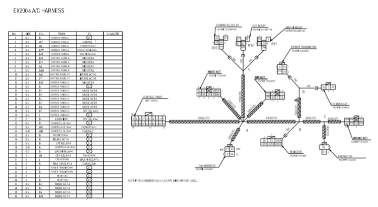 wiring diagrams for hitachi ex200-5 excavator