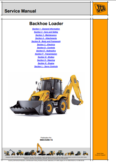 Service manual for jcb 4cx backhoe loader