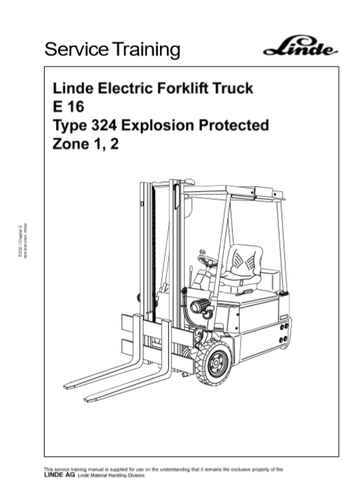 Linde E16 Electric Forklift Truck Service Training Manual - Image 2