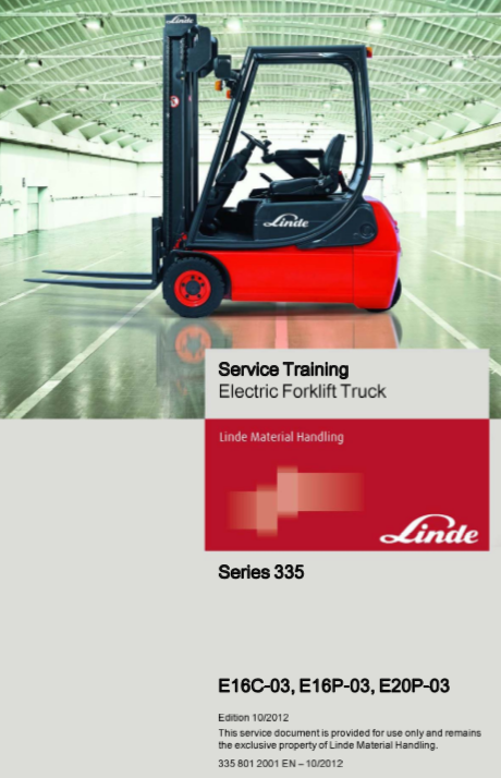 Linde E16C-03 Electric Forklift Service Training Manual - Image 2