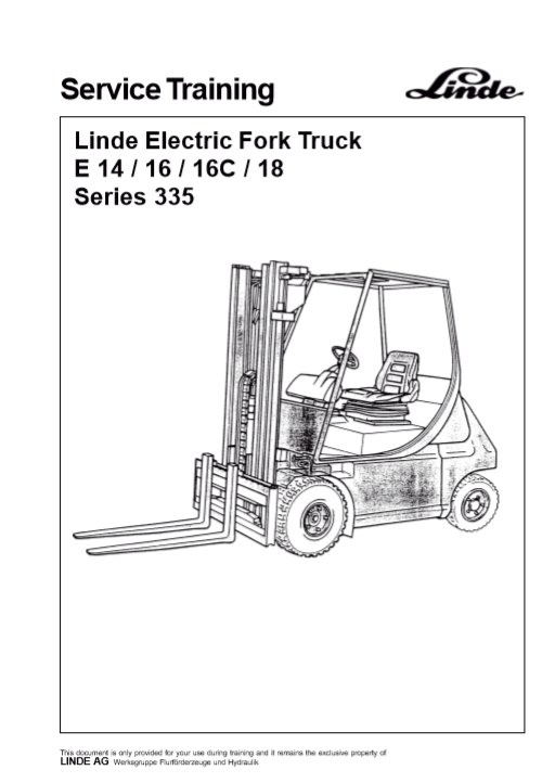 PDF Service manual for linde e18 forklift