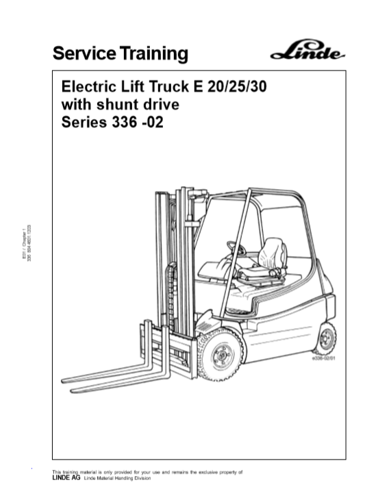 PDF service manual for linde e30 forklift