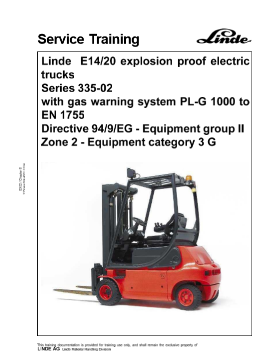 Service manual for linde explosion proof forklift