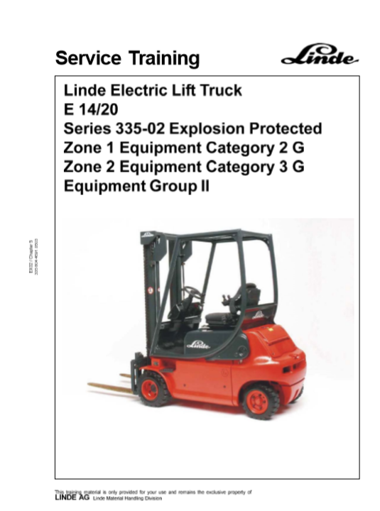 Service manual for Linde E20 lift truck