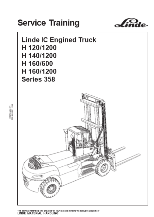 Linde H120/1200, H140/1200, H120/600, H160/1200 Series 358 Service Training Manual - Image 2
