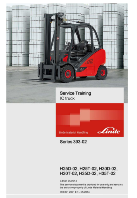 Linde H25D-02 Forklift Service Training Manual - Image 2