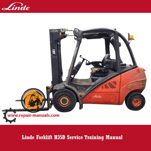 Linde Forklift H35D service training manual, illustrating essential service information and safety protocols for operators