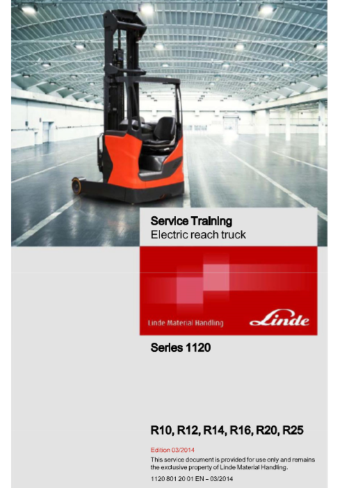 Linde R20 Electric Reach Truck Service Training Manual - Image 2