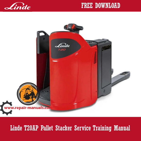 Linde T20AP Pallet Truck Service Training Manual, displaying the truck image and essential training details