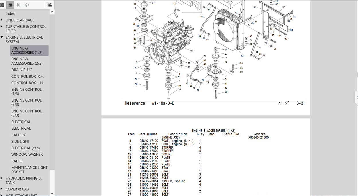 Parts manual for Takeuchi TB070W Excavator, information for identifying and servicing machine components