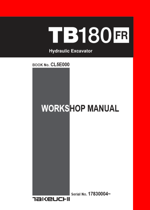Takeuchi TB180FR Excavator Workshop Repair Manual - Image 2