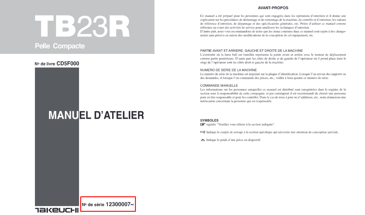 Repair manual for Takeuchi TB23R, detailing maintenance and troubleshooting