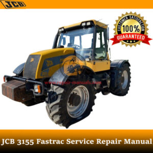 JCB 3155 Fastrac Service Repair Manual cover featuring the model and technical illustrations for maintenance guidance