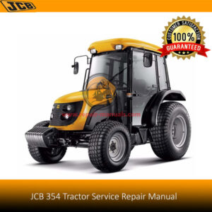 JCB 354 Tractor Service Repair Manual with a title and an image of the tractor, indicating service and repair information