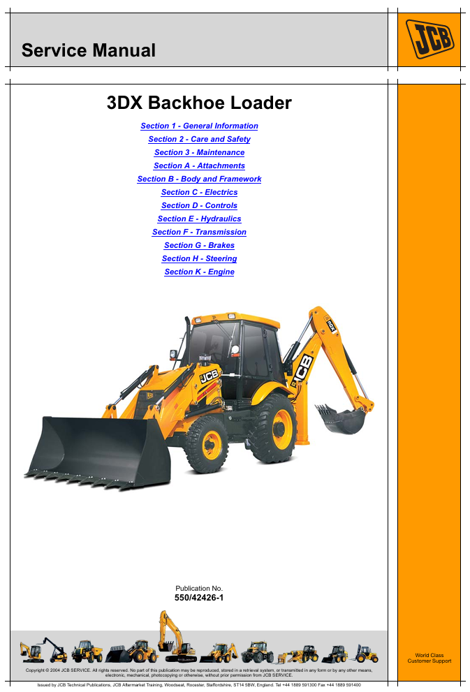Service Repair Manual for JCB 3DX Backhoe Loader, providing essential maintenance instructions and troubleshooting
