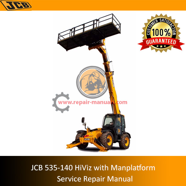 JCB 535 140 hi-viz service repair manual, displaying the model title and relevant technical graphics for maintenance guidance