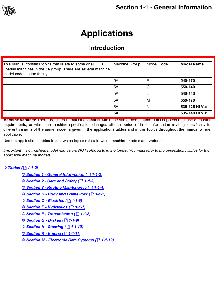 CB 535-140 Hi Viz Side Engine Loadall Service Repair Manual cover featuring detailed service instructions and diagrams