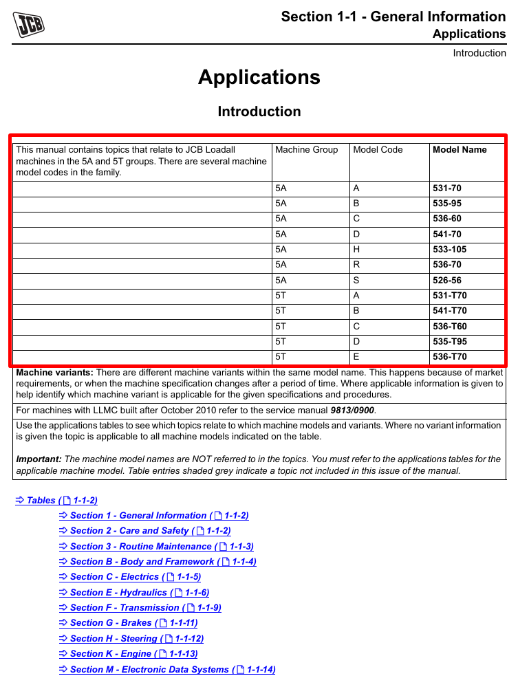 CB 541-T70 Side Engine Loadall service manual, providing detailed instructions for repair and maintenance