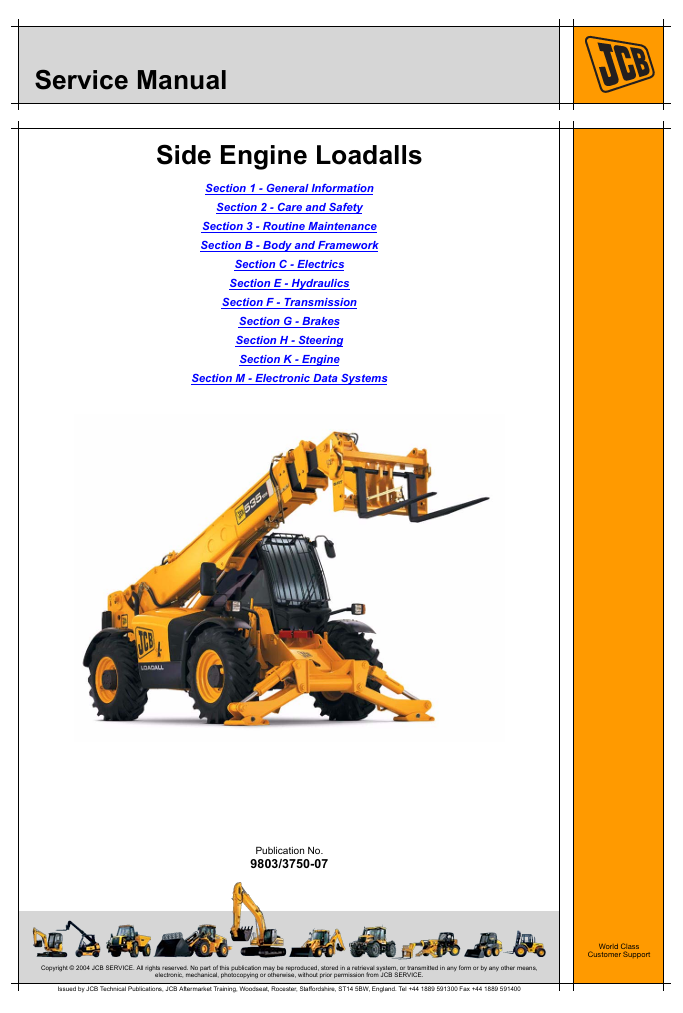 Detailed service manual for JCB 550-140 telehandler, outlining maintenance procedures and operational best practices