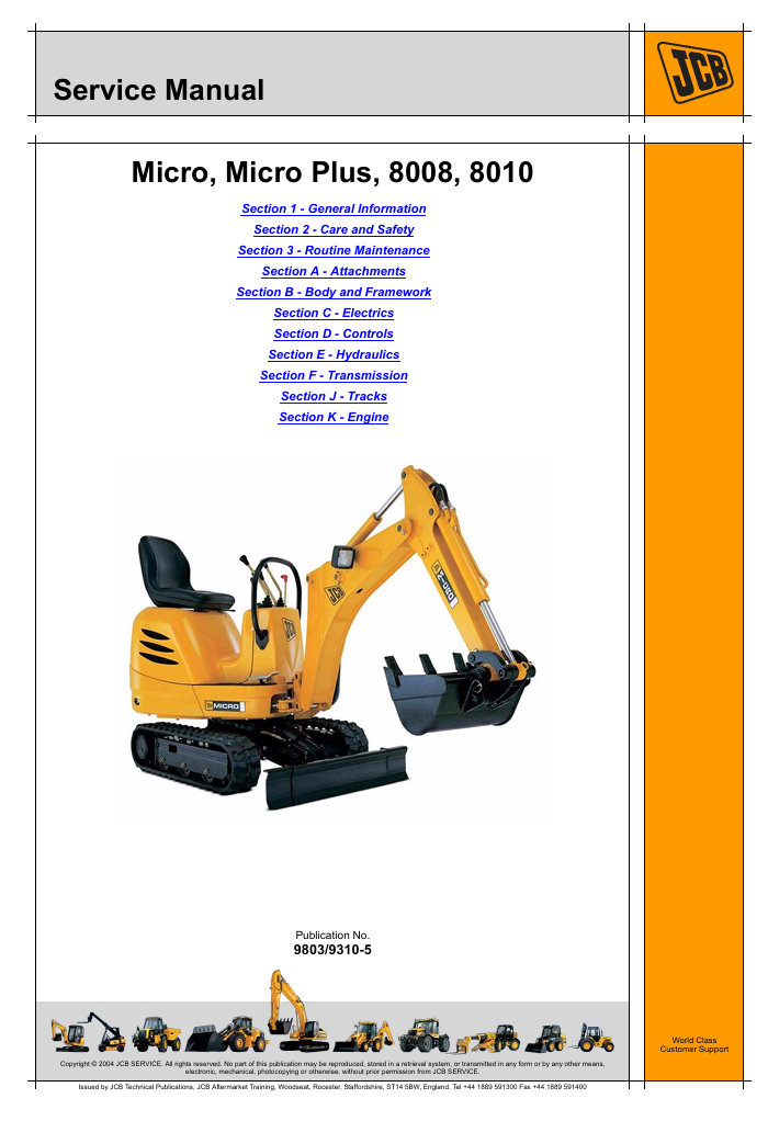 JCB 8008 Micro Excavator Service Repair Manual - Image 2
