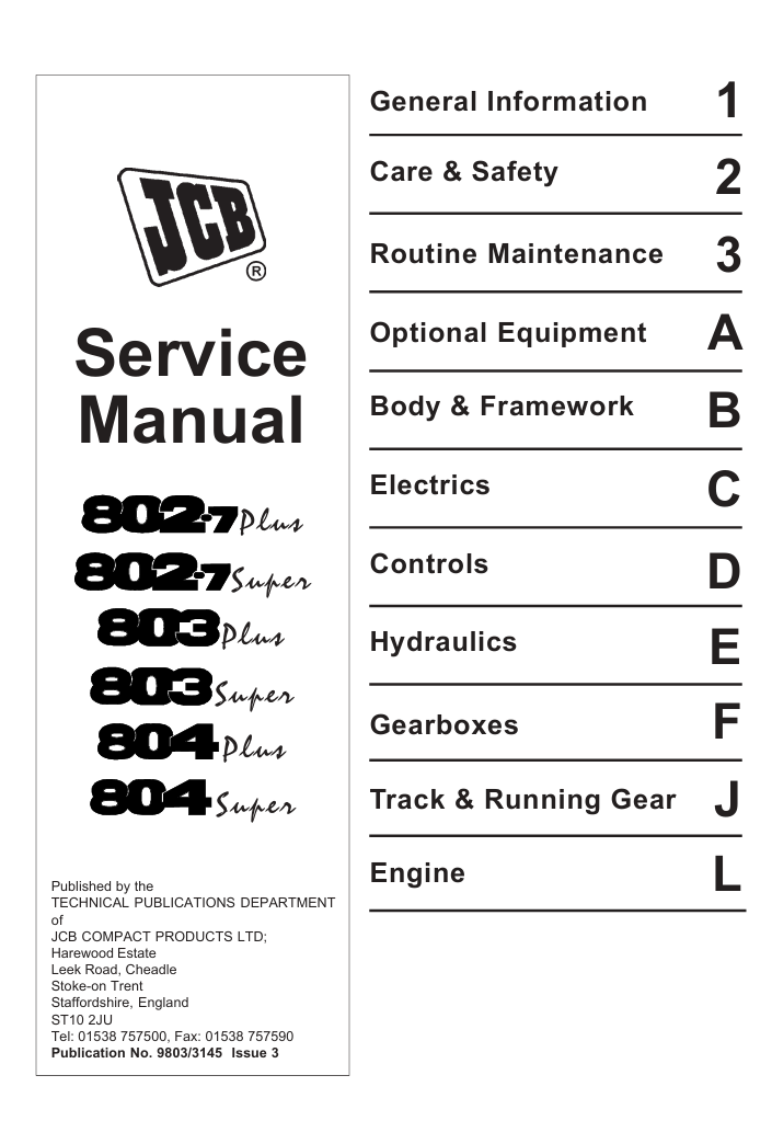 JCB 802.7 Plus Excavator Service Repair Manual - Image 2