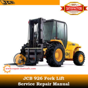 Service repair manual cover for JCB 926 Fork Lift, featuring technical illustrations and detailed maintenance instructions