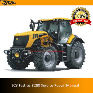 JCB Fastrac 8280 Service Repair Manual cover featuring the model and technical illustrations for maintenance guidance