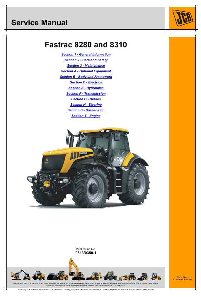 Service Repair Manual for JCB Fastrac 8310, highlighting crucial maintenance tips and repair procedures for optimal performance