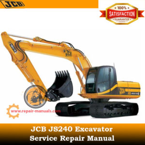 JCB JS240 Excavator Service Repair Manual cover featuring the model and essential maintenance information