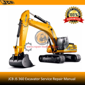 JCB JS360 Excavator Service Repair Manual, showcasing the model and key guidelines for servicing and repairs