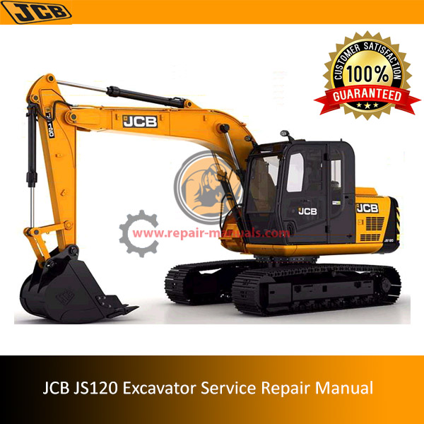 JCB JS120 Excavator Service Repair Manual, showcasing the model and key service instructions for effective maintenance