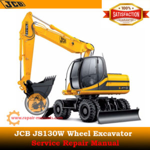 Service Repair Manual for JCB JS130W Wheel Excavator, showcasing detailed diagrams and maintenance instructions