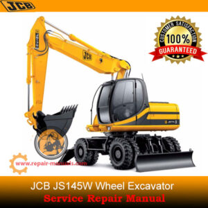 Service Repair Manual for JCB JS145W Wheel Excavator, showcasing detailed diagrams and maintenance instructions