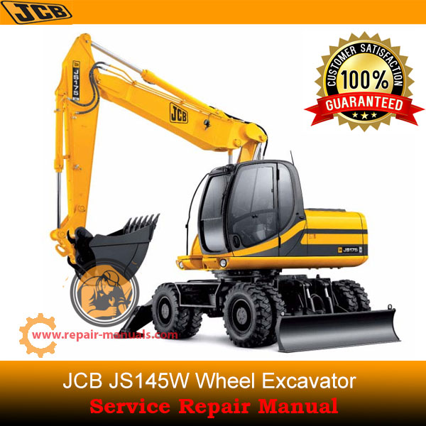 Service Repair Manual for JCB JS145W Wheel Excavator, showcasing detailed diagrams and maintenance instructions