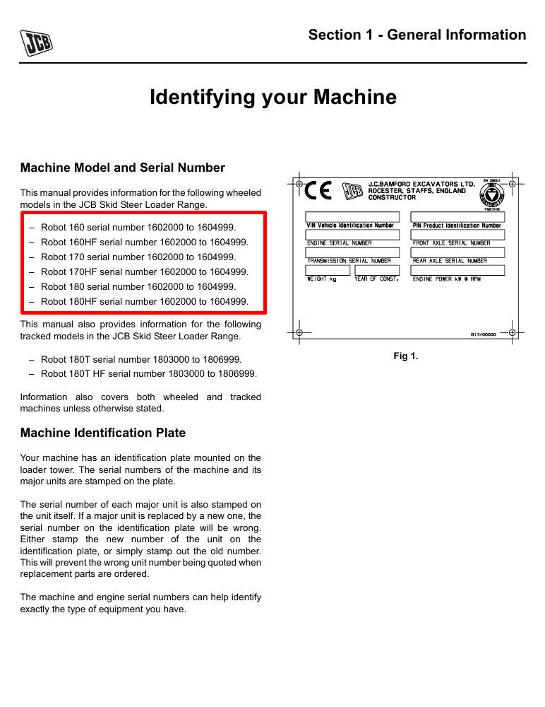 Detailed service repair manual for JCB Robot 160HF Skid Steer Loader, focusing on maintenance and troubleshooting