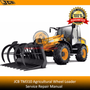 JCB TM310 Agricultural Wheel Loader Service Repair Manual cover featuring the loader and technical illustrations