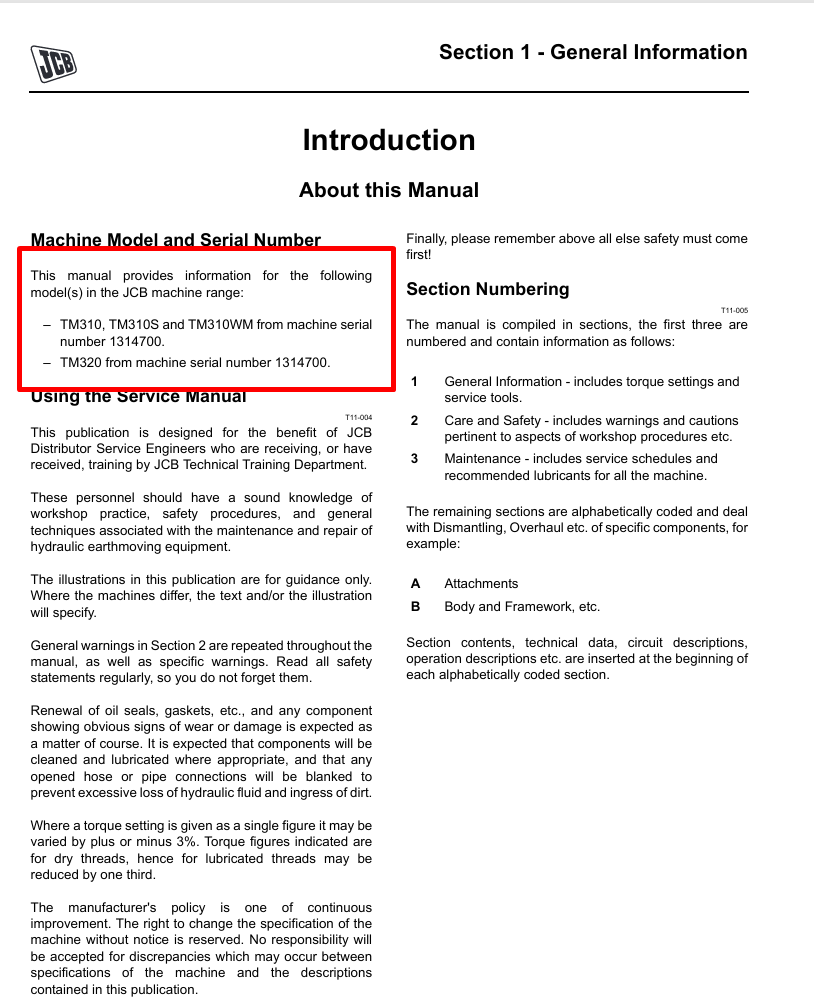 Comprehensive service manual for JCB TM310s Agricultural Wheel Loader, covering repair tips and maintenance