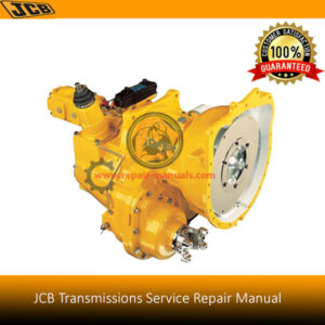 JCB Transmissions Service Repair Manual cover featuring technical illustrations and detailed repair instructions