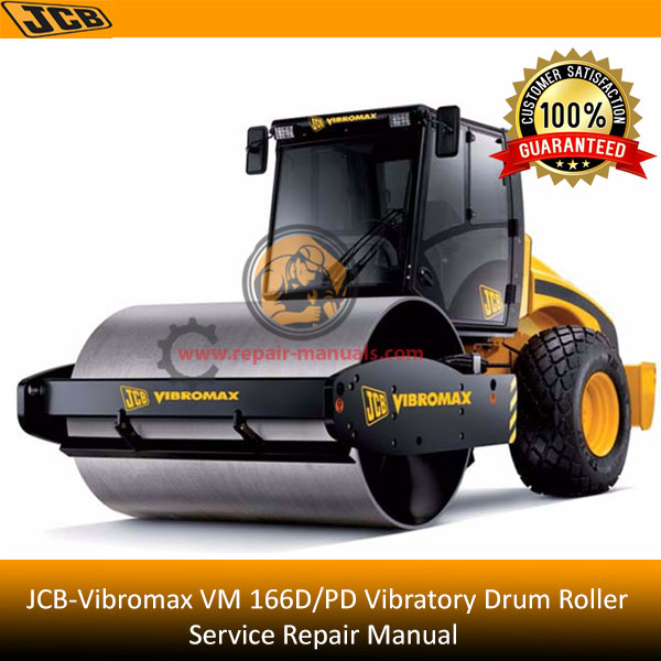 JCB-Vibromax VM 166D/PD Vibratory Drum Roller service manual cover, detailing repair instructions and maintenance guidelines
