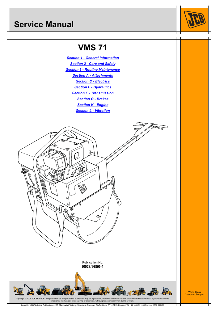 JCB VMS71 Mini Rodad Roller Service Repair Manual - Image 2