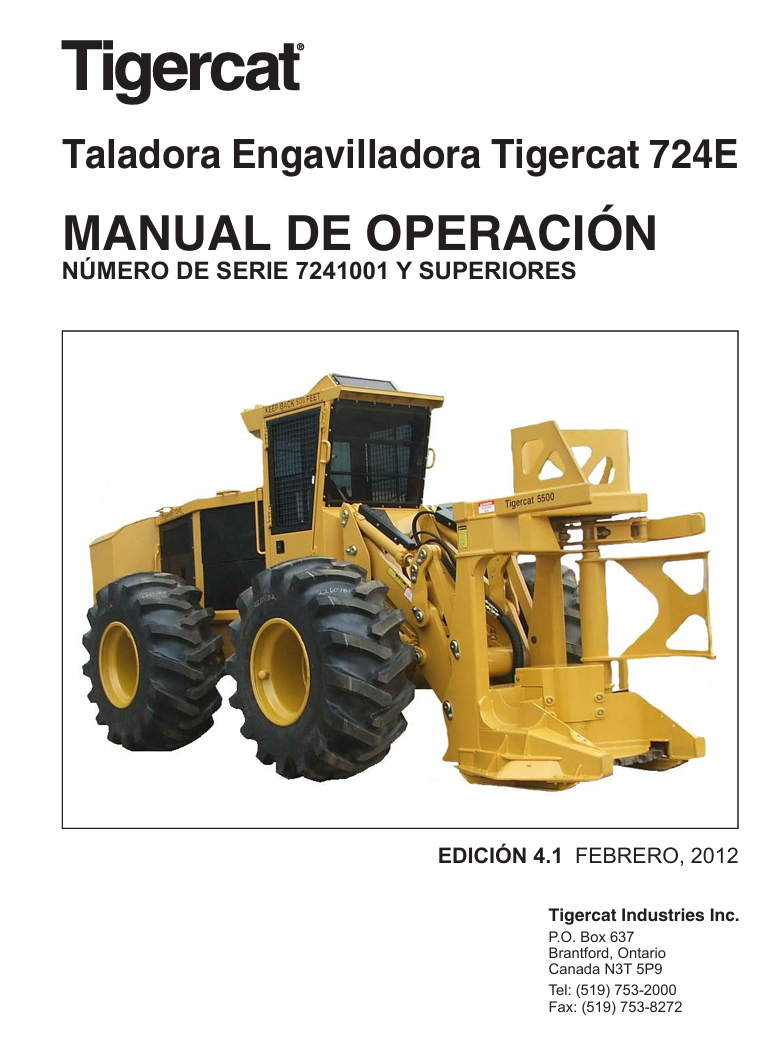 Detailed operator's manual for the Tigercat 724E Feller Buncher, covering safety, operation, and maintenance