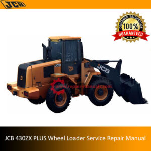 Service Repair Manual for JCB 430ZX PLUS Wheel Loader, showcasing detailed diagrams and maintenance instructions