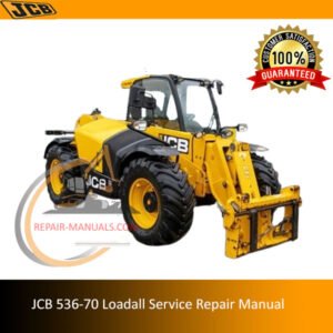 JCB 536-70 Loadall Service Repair Manual cover featuring the model and technical illustrations for maintenance guidance