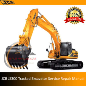JCB JS300 Excavator Service Repair Manual cover featuring the model and essential maintenance information